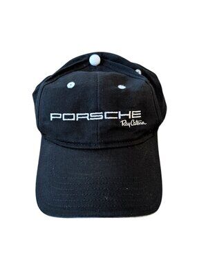 Porsche Ray Catena Authentic Car Black Adjustable Strap Back Baseball Cap Hat